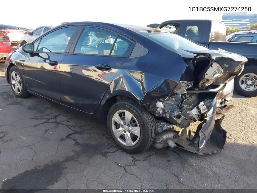 1G1BC5SMXG7274250 2016 Chevrolet Cruze Ls Auto
