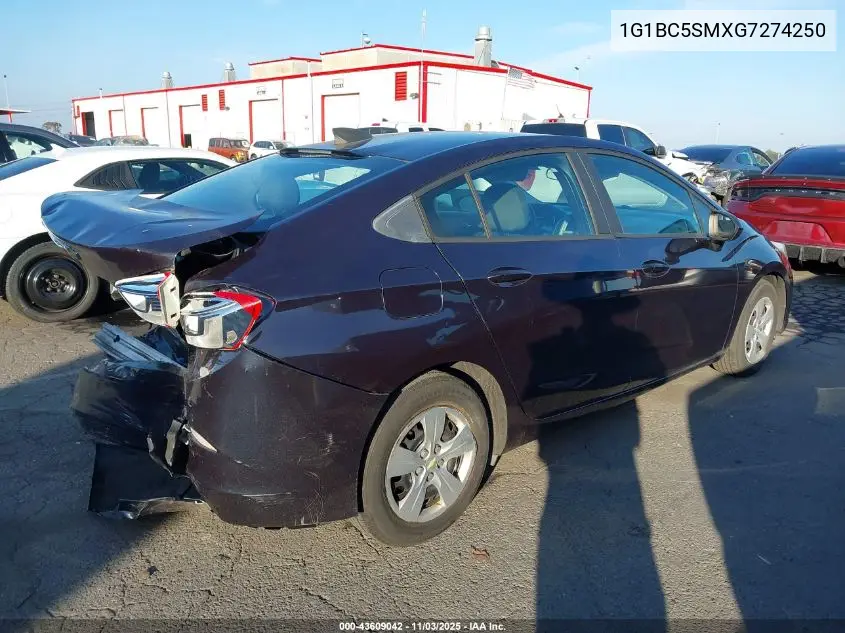 1G1BC5SMXG7274250 2016 Chevrolet Cruze Ls Auto