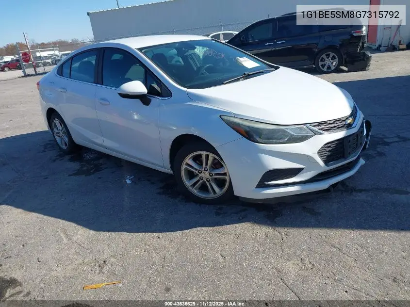 1G1BE5SM8G7315792 2016 Chevrolet Cruze Lt Auto