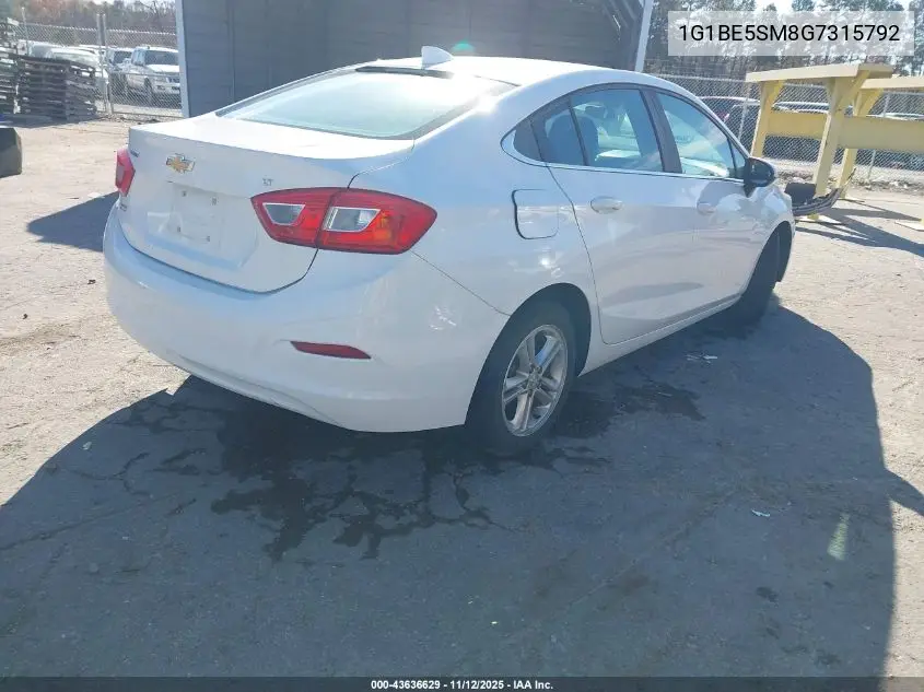 1G1BE5SM8G7315792 2016 Chevrolet Cruze Lt Auto