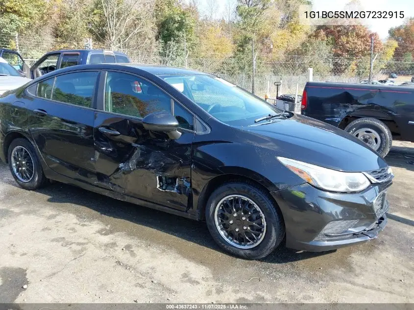 1G1BC5SM2G7232915 2016 Chevrolet Cruze Ls Auto