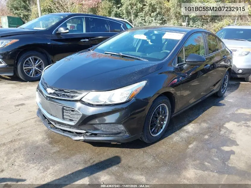 1G1BC5SM2G7232915 2016 Chevrolet Cruze Ls Auto