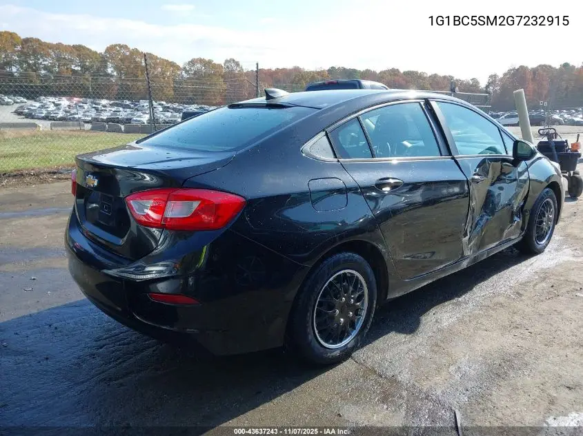 1G1BC5SM2G7232915 2016 Chevrolet Cruze Ls Auto