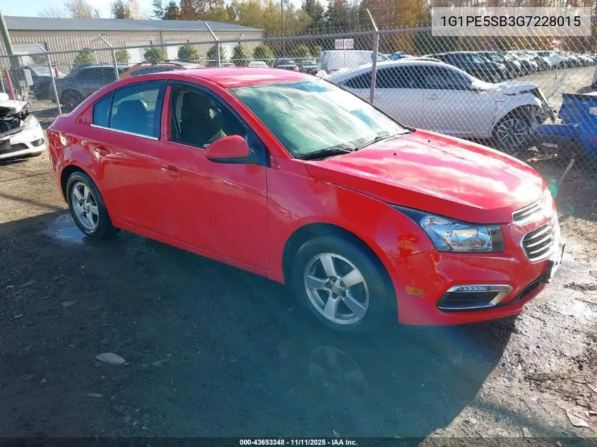 1G1PE5SB3G7228015 2016 Chevrolet Cruze Limited 1Lt Auto