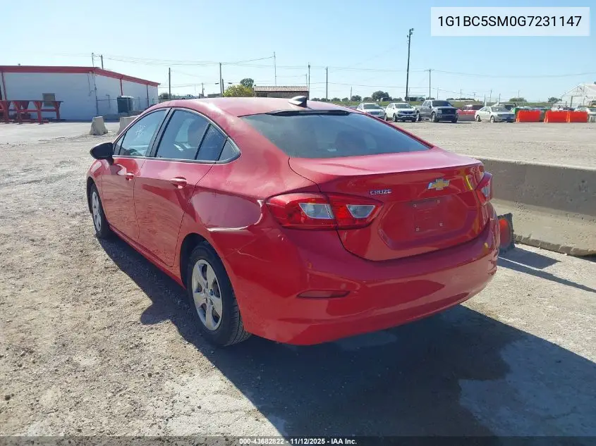 1G1BC5SM0G7231147 2016 Chevrolet Cruze Ls Auto