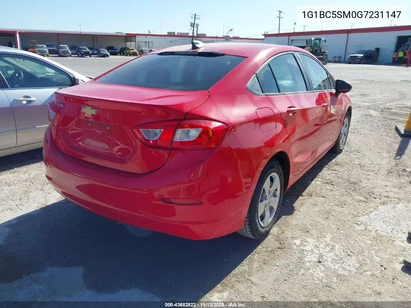 1G1BC5SM0G7231147 2016 Chevrolet Cruze Ls Auto