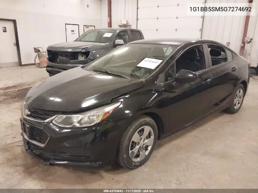 1G1BB5SM5G7274692 2016 Chevrolet Cruze Ls Manual