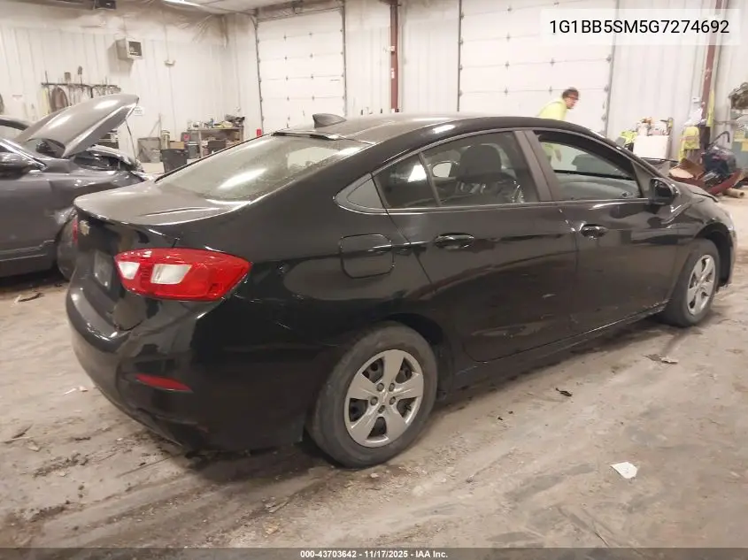 1G1BB5SM5G7274692 2016 Chevrolet Cruze Ls Manual