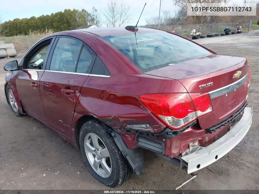 1G1PF5SB8G7112743 2016 Chevrolet Cruze Limited 2Lt Auto