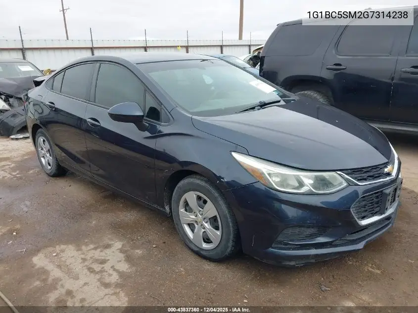 1G1BC5SM2G7314238 2016 Chevrolet Cruze Ls Auto