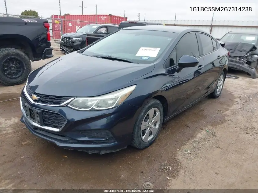 1G1BC5SM2G7314238 2016 Chevrolet Cruze Ls Auto
