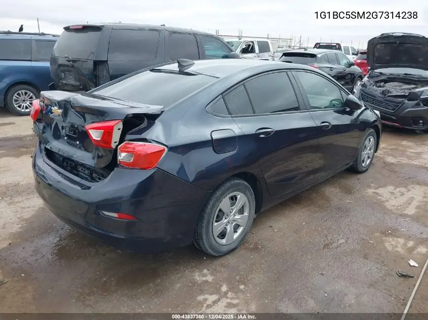 1G1BC5SM2G7314238 2016 Chevrolet Cruze Ls Auto