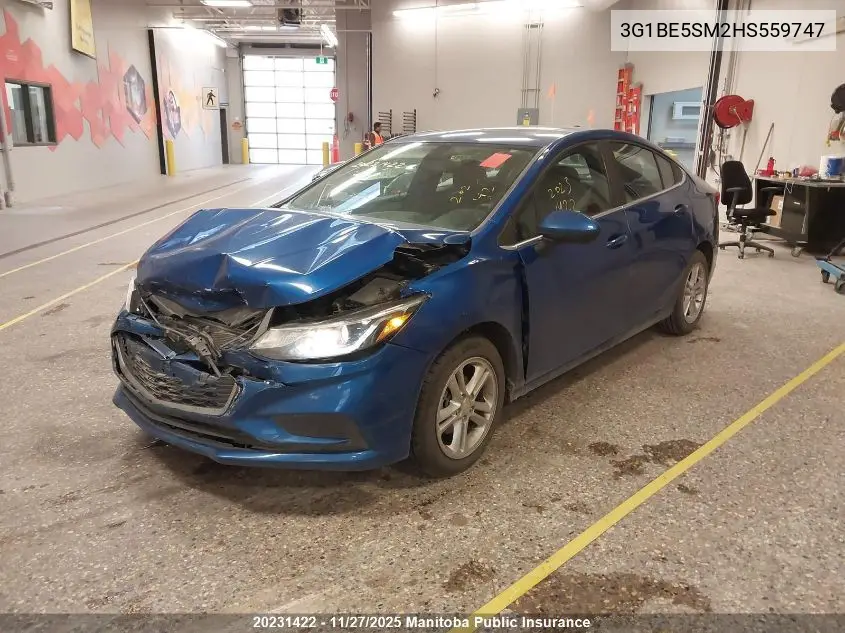 3G1BE5SM2HS559747 2017 Chevrolet Cruze Lt Turbo