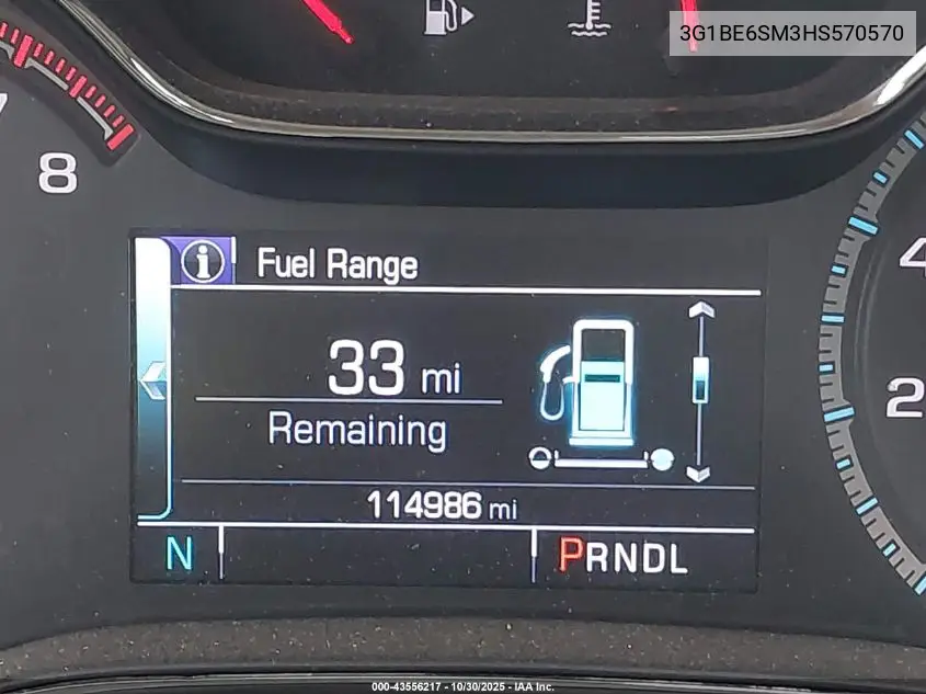 3G1BE6SM3HS570570 2017 Chevrolet Cruze Lt Auto