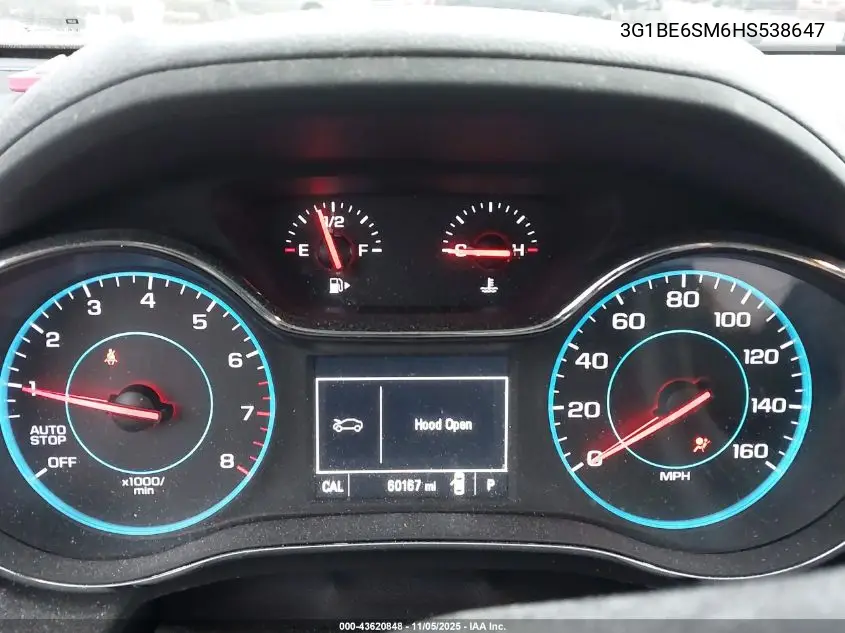 3G1BE6SM6HS538647 2017 Chevrolet Cruze Lt Auto