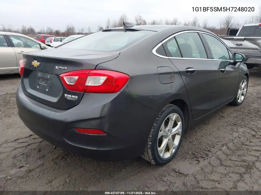 1G1BF5SM5H7248020 2017 Chevrolet Cruze Premier Auto