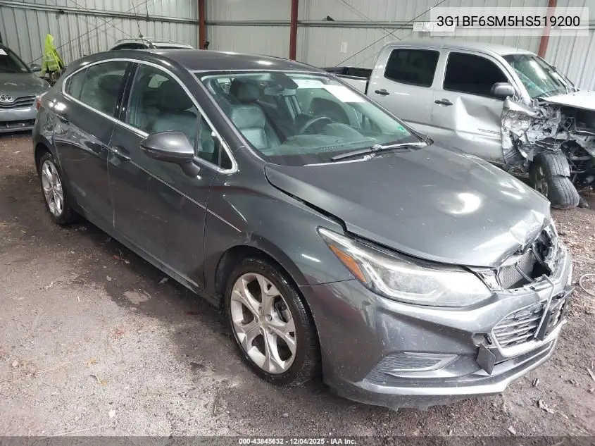 3G1BF6SM5HS519200 2017 Chevrolet Cruze Premier Auto