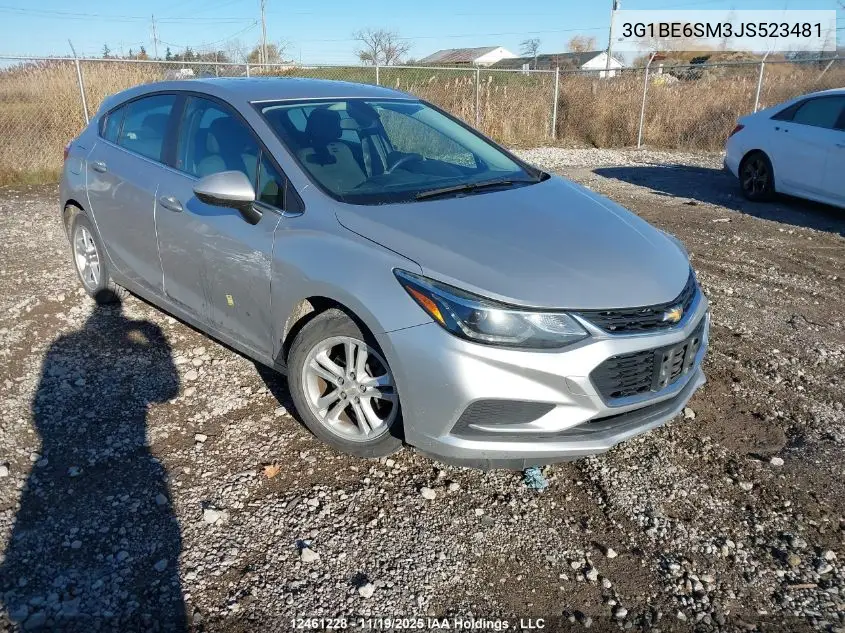 3G1BE6SM3JS523481 2018 Chevrolet Cruze Lt Auto