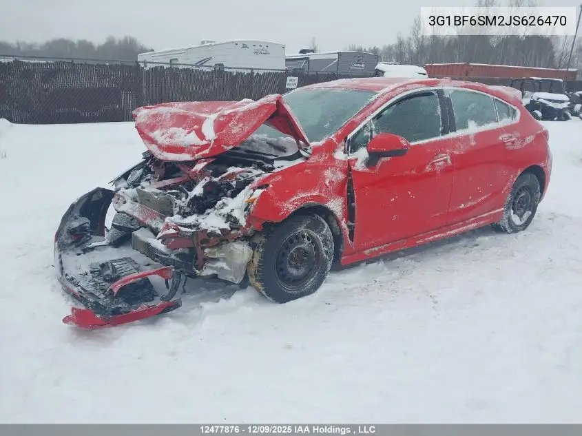 3G1BF6SM2JS626470 2018 Chevrolet Cruze Premier Auto