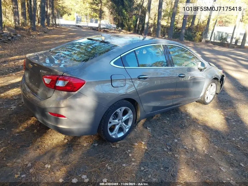 1G1BF5SM0J7175418 2018 Chevrolet Cruze Premier Auto