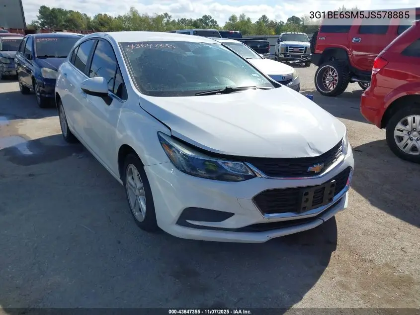3G1BE6SM5JS578885 2018 Chevrolet Cruze Lt Auto
