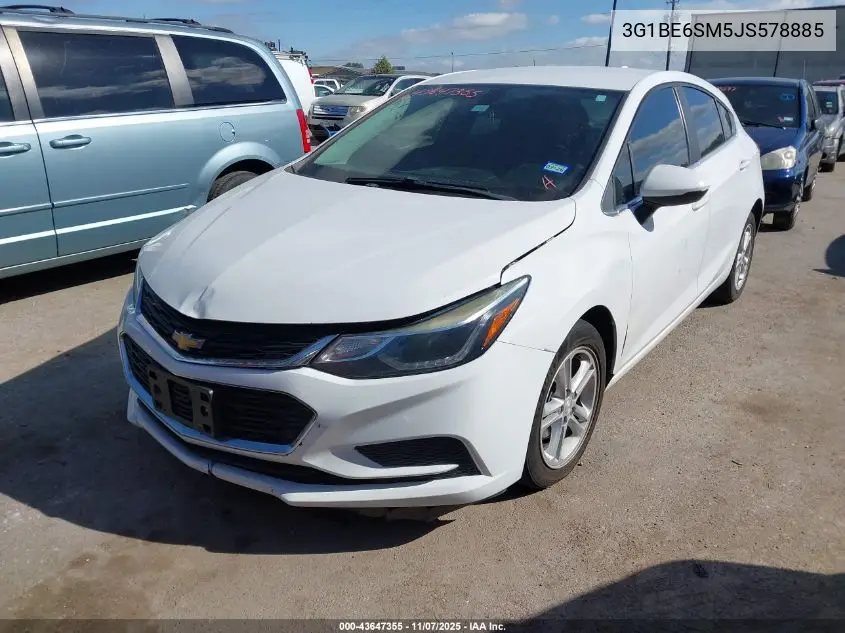 3G1BE6SM5JS578885 2018 Chevrolet Cruze Lt Auto