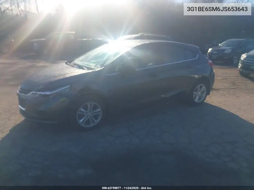 3G1BE6SM6JS653643 2018 Chevrolet Cruze Lt Auto