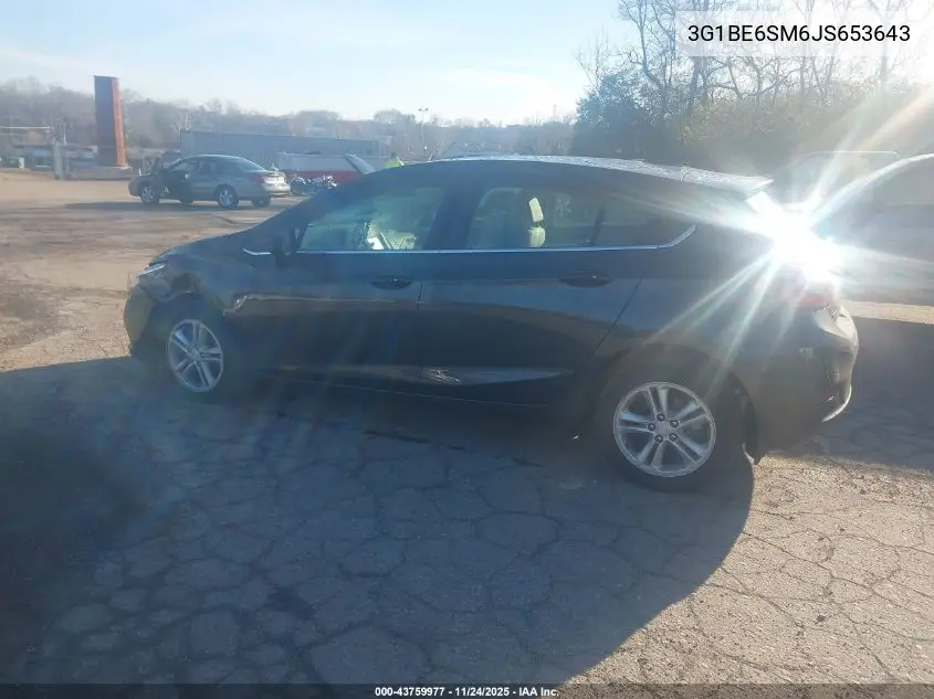 3G1BE6SM6JS653643 2018 Chevrolet Cruze Lt Auto