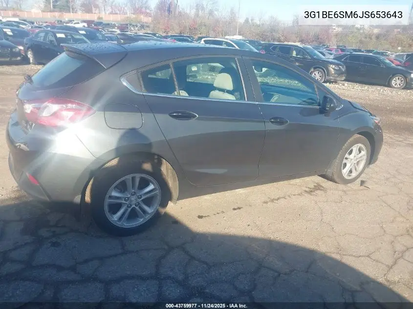 3G1BE6SM6JS653643 2018 Chevrolet Cruze Lt Auto