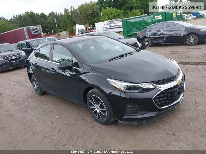 2019 Chevrolet Cruze Lt VIN: 3G1BE6SM6KS559893 Lot: 12046657