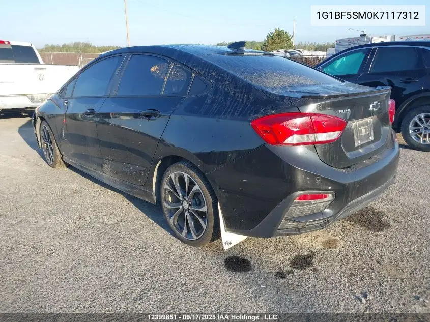 1G1BF5SM0K7117312 2019 Chevrolet Cruze Premier