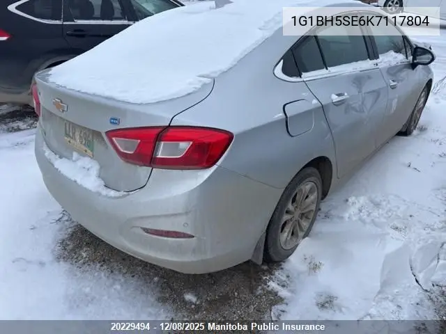 1G1BH5SE6K7117804 2019 Chevrolet Cruze Lt
