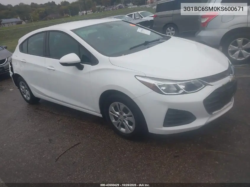 3G1BC6SM0KS600671 2019 Chevrolet Cruze Ls