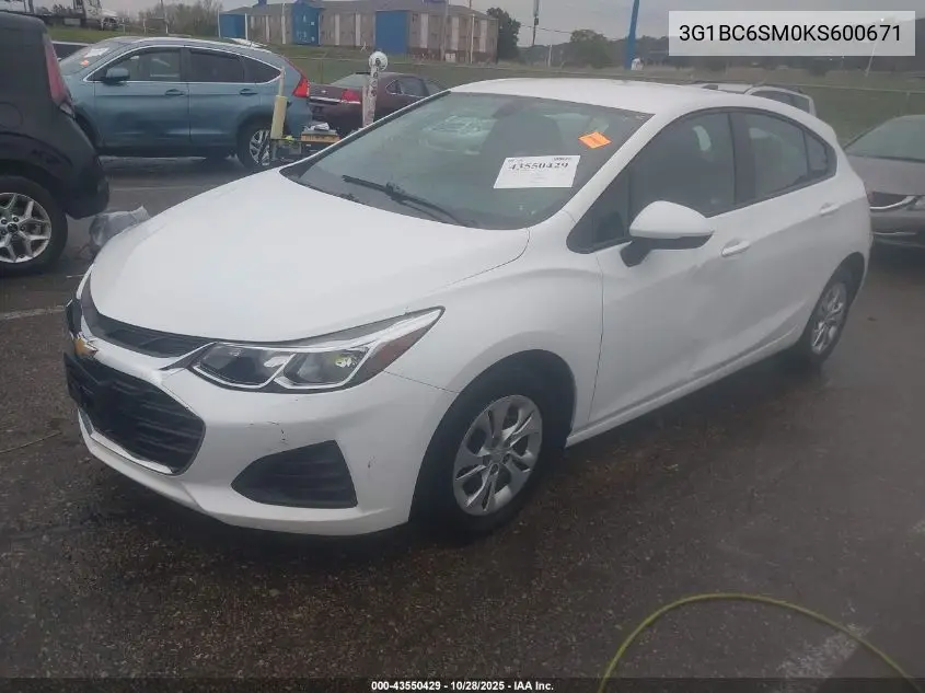 3G1BC6SM0KS600671 2019 Chevrolet Cruze Ls