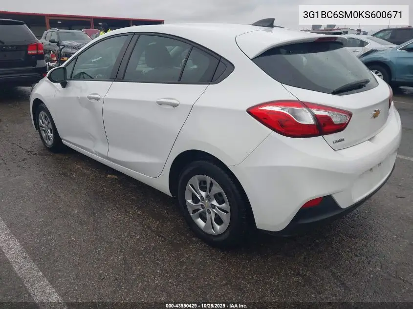 3G1BC6SM0KS600671 2019 Chevrolet Cruze Ls