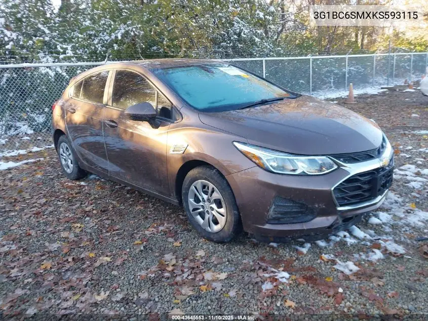 3G1BC6SMXKS593115 2019 Chevrolet Cruze Ls