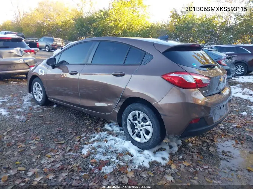3G1BC6SMXKS593115 2019 Chevrolet Cruze Ls