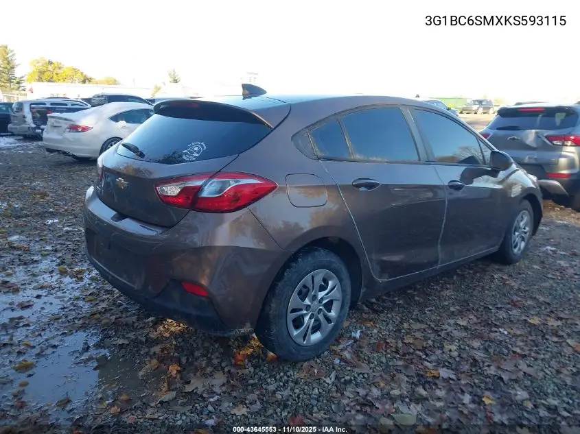 3G1BC6SMXKS593115 2019 Chevrolet Cruze Ls