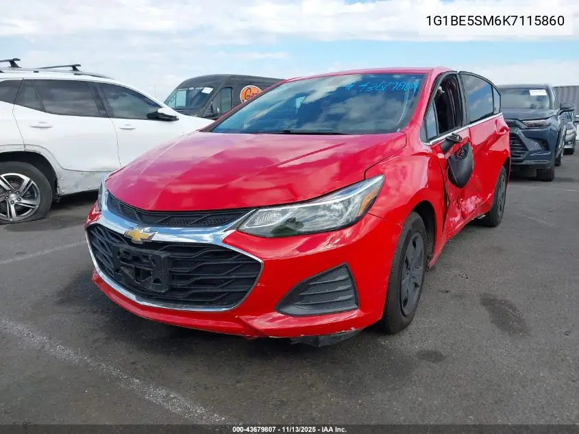 1G1BE5SM6K7115860 2019 Chevrolet Cruze Lt