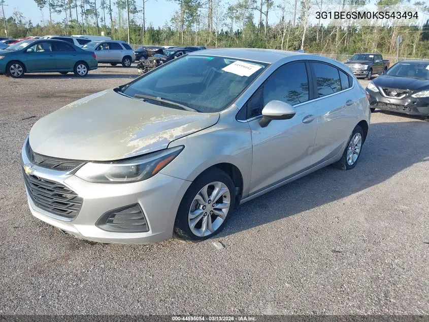 3G1BE6SM0KS543494 2019 Chevrolet Cruze Lt