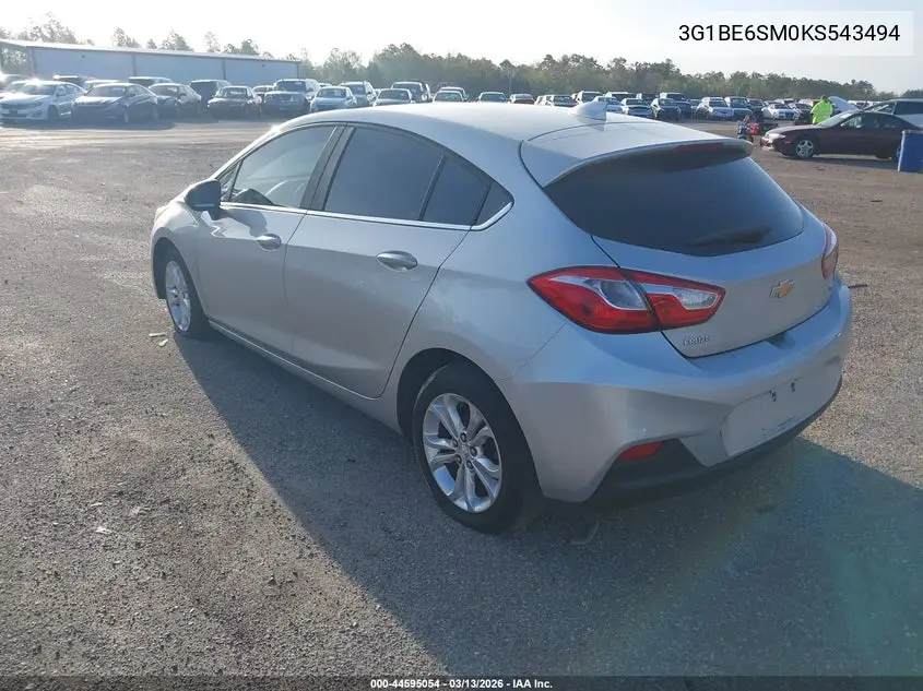 3G1BE6SM0KS543494 2019 Chevrolet Cruze Lt