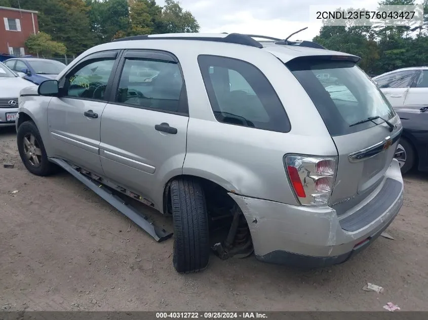 2CNDL23F576043427 2007 Chevrolet Equinox Ls