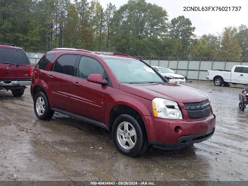 2007 Chevrolet Equinox Lt VIN: 2CNDL63FX76021737 Lot: 40434843