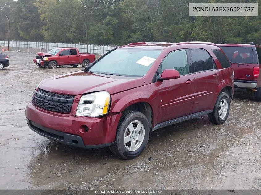 2007 Chevrolet Equinox Lt VIN: 2CNDL63FX76021737 Lot: 40434843