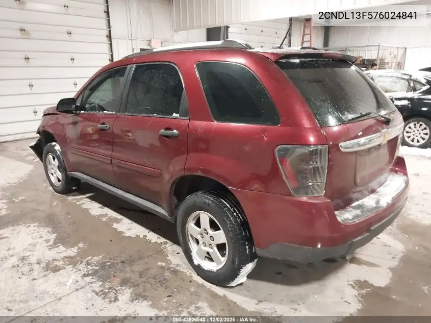 2CNDL13F576024841 2007 Chevrolet Equinox Ls