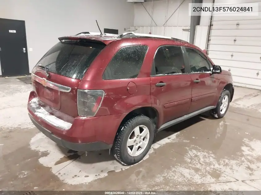 2CNDL13F576024841 2007 Chevrolet Equinox Ls