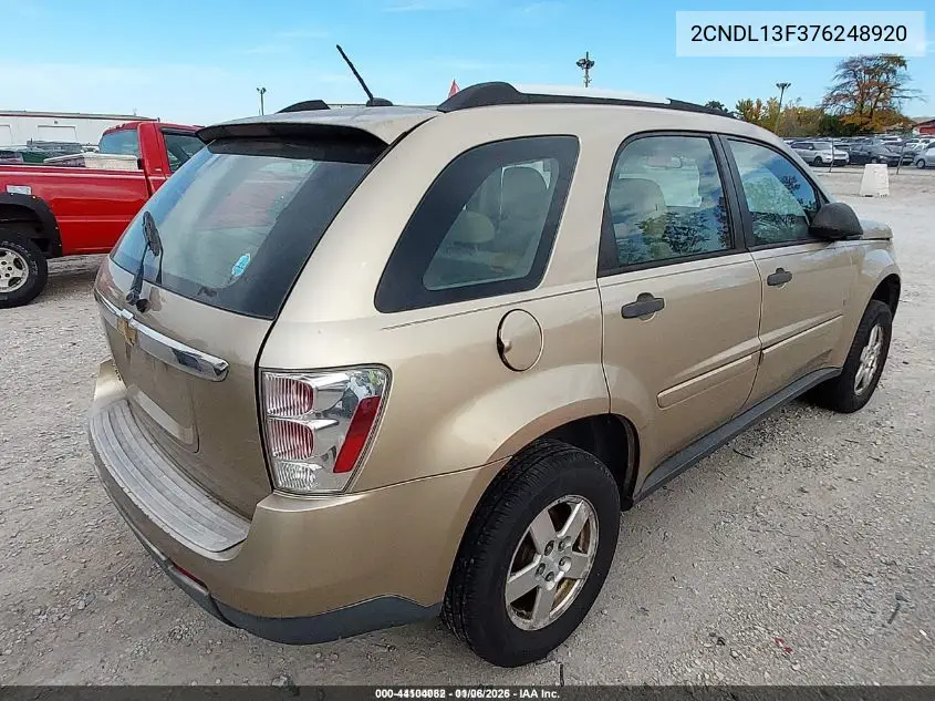 2CNDL13F376248920 2007 Chevrolet Equinox Ls