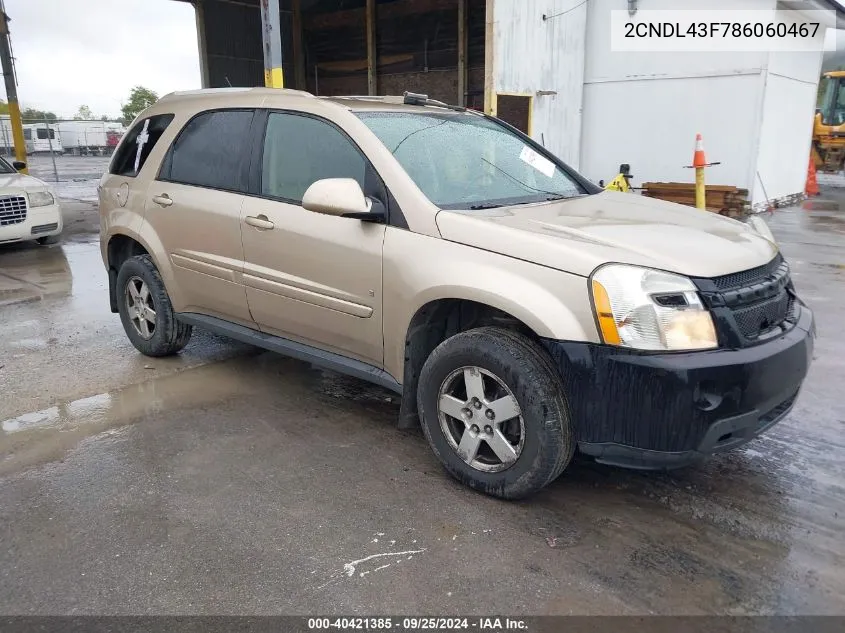 2CNDL43F786060467 2008 Chevrolet Equinox Lt