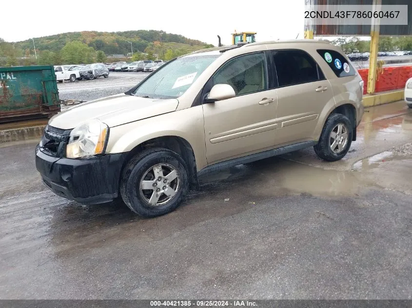 2CNDL43F786060467 2008 Chevrolet Equinox Lt