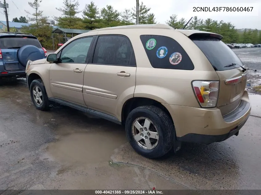 2CNDL43F786060467 2008 Chevrolet Equinox Lt